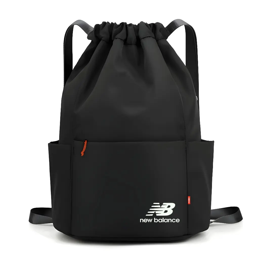 String Bag / Tas Serut Anti Air / Drawstring Bag Tas Olahraga Futsal Pria dan Wanita Bahan Cordura Waterproof Warna Hitam Motif NB