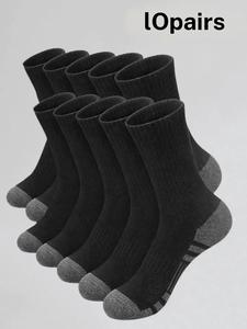 10 Pares de Calcetines de Trabajo Unisex, Cómodos y Suaves, Diseño de Patchwork, Estilo Deportivo, para Todas las Estaciones, Casuales y Deportivos