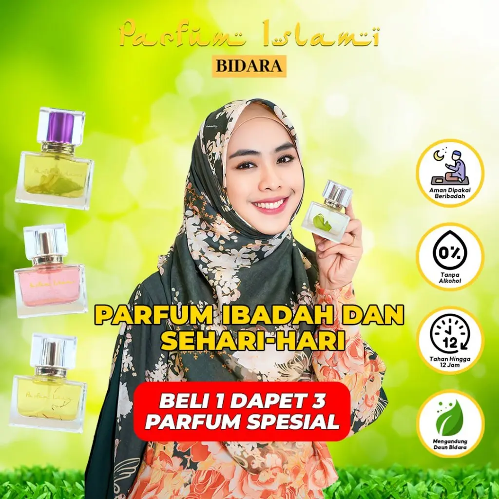 PROMO PARFUM ISLAMI BIDARA Perfume PAKET ISI 3 Dapat Varian Wangi Bidara, Saffron dan Crystal Rose