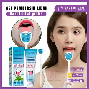 Set Gel Pembersih Lidah dan Sikat Menghilangkan Lapisan Lidah & Membersihkan Kotoran Mulut Segarkan Nafas Mencegah Bakteri