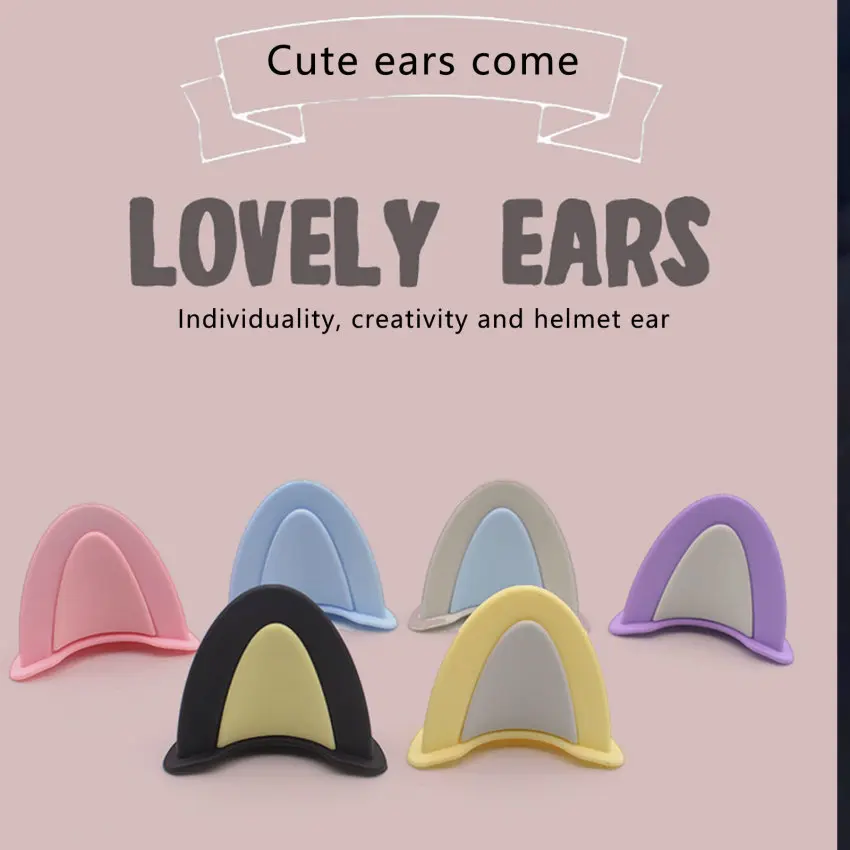 2pcs/set Motorcycle Helmet Cat Ears Cute Electric Car Motocross Stickers Driving Styling Universal Helmet Decoration Accessories