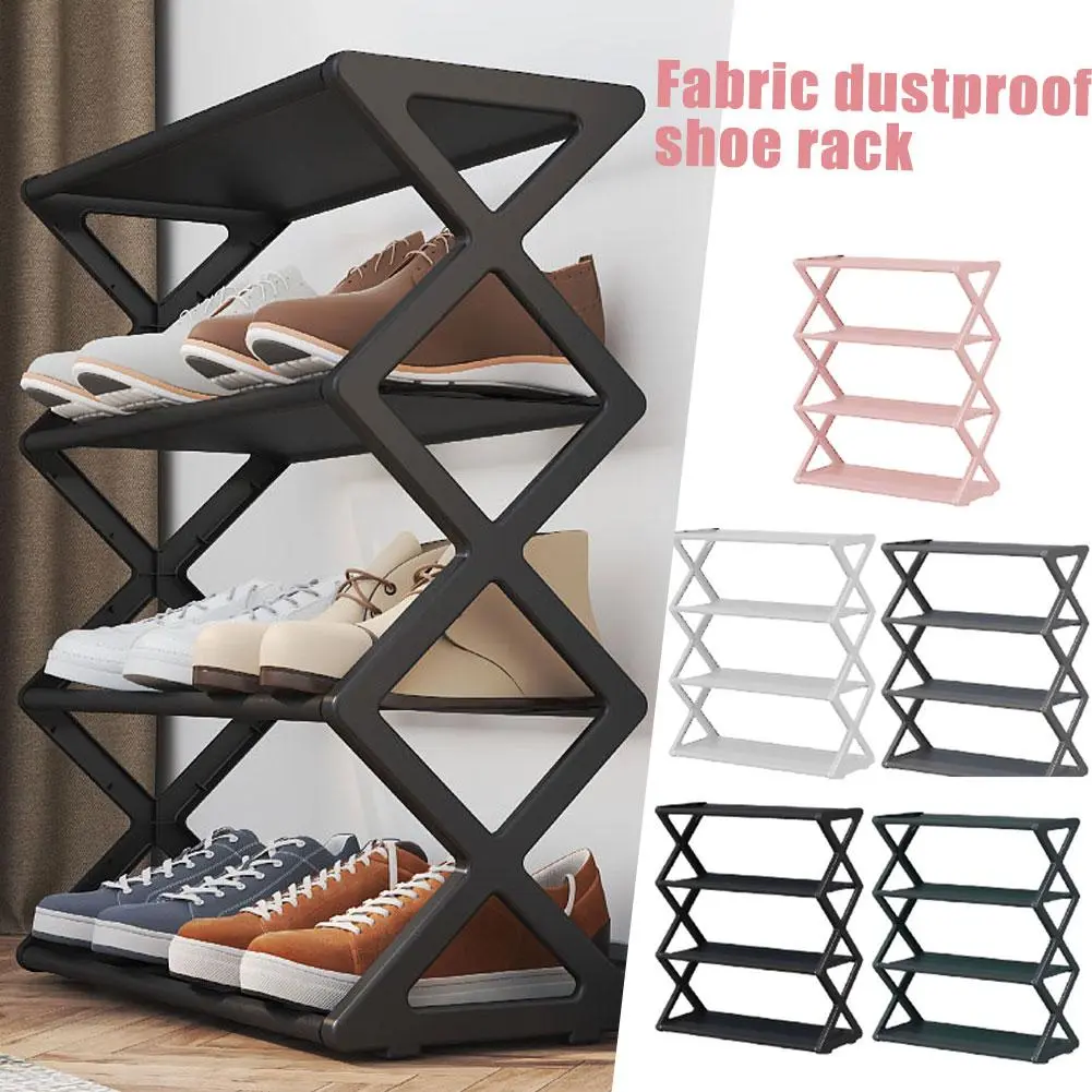 Giá Để Giày Đa Chức Năng, 4 Tầng, Màu Sắc, Có Thể Xếp Chồng, Chất Liệu Thép Không Gỉ, Giá Sắp Xếp Giày, Giá Để Đồ