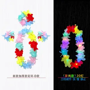 Glow Necklace Floral Light Up Lei Led Leis Light Up Luau Leis For Beach Party Wedding Favors Hawaiian Party