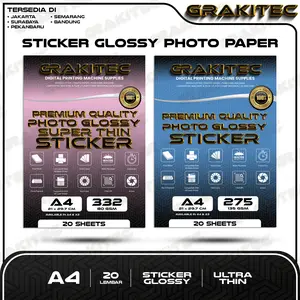 Sticker Glossy Photo Paper A4/F4/A3 Kertas Foto Sticker Glossy GRAKITEC