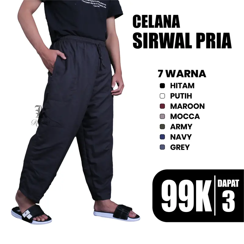 Celana Sirwal Komprang Pangsi Pria Remaja Dewasa Panjang Saku Kiri Kanan Resleting Model Terbaru 1
