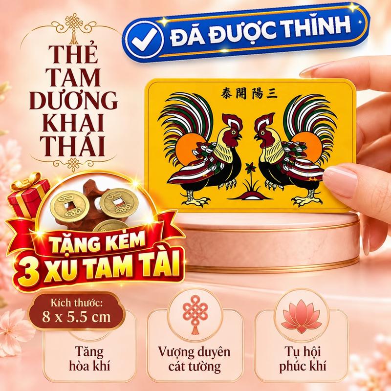 { đồ chuẩn } THẺ TAM DƯƠNG KHAI THÁI Để Bóp Ví Theo Bên Mình , Decor Vật Phẩm Tr
