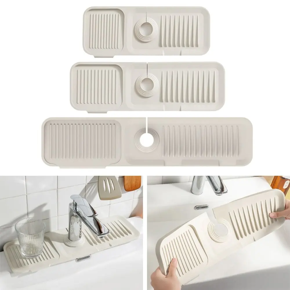 Miếng Đệm Bắn Nước Cho Vòi Nước, 3 Màu, Bồn Rửa Nhà Bếp Bằng Silicon, Đựng Xà Phòng Vệ Sinh, Độ Dốc, Tay Cầm Vòi, Dụng Cụ Bắt Nhỏ Giọt, Khay, Bảo Vệ Bắn Nước Phía Sau Vòi, Thoát Nước Nhanh, Thảm Thoát Nước Có Thể Gập Lại