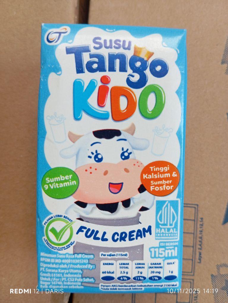 Tango Kido Susu UHT Full Cream 1 Dos Isi 36 Pcs 115ml Sumber 9 Vitamin Tinggi Kalsium & Sumberzink Tango Kido Susu UHT Full Cream 1 Dos Isi 36 Pcs 115ml Sumber 9 Vitamin Tinggi Kalsium & Sumberzink
