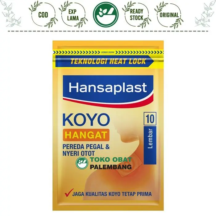 HERBAL HANSAPLAST KOYO HANGAT 1SACHET 10LEMBAR KOYO HANSAPLAST HANGAT PLASTER ORIGINAL