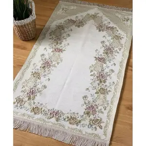 Sajadah Turki Premium Besar 120 x 70Cm Bordir Bunga Timbul Super Mewah Original Halus Nyaman untuk Sholat Cocok Souvenir Pernikahan