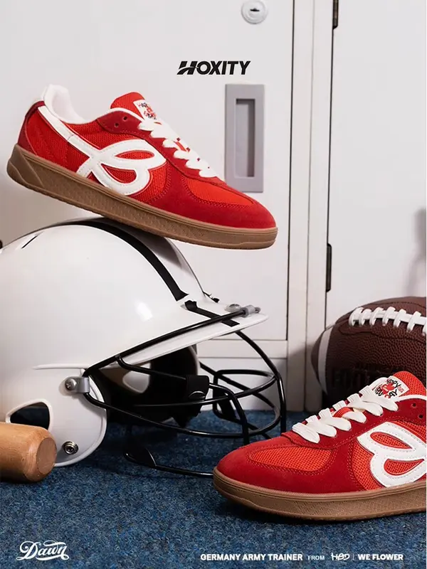 Hoxity - red Sepatu Sneakers Wanita Korean Style Original Casual Shoes Fashion Kulit Premium - 344 2