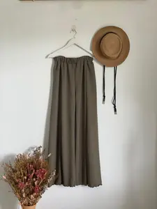 Silsa Simple Long Pants Kulot Long Pants teksture Celana Panjang Loose Wanita