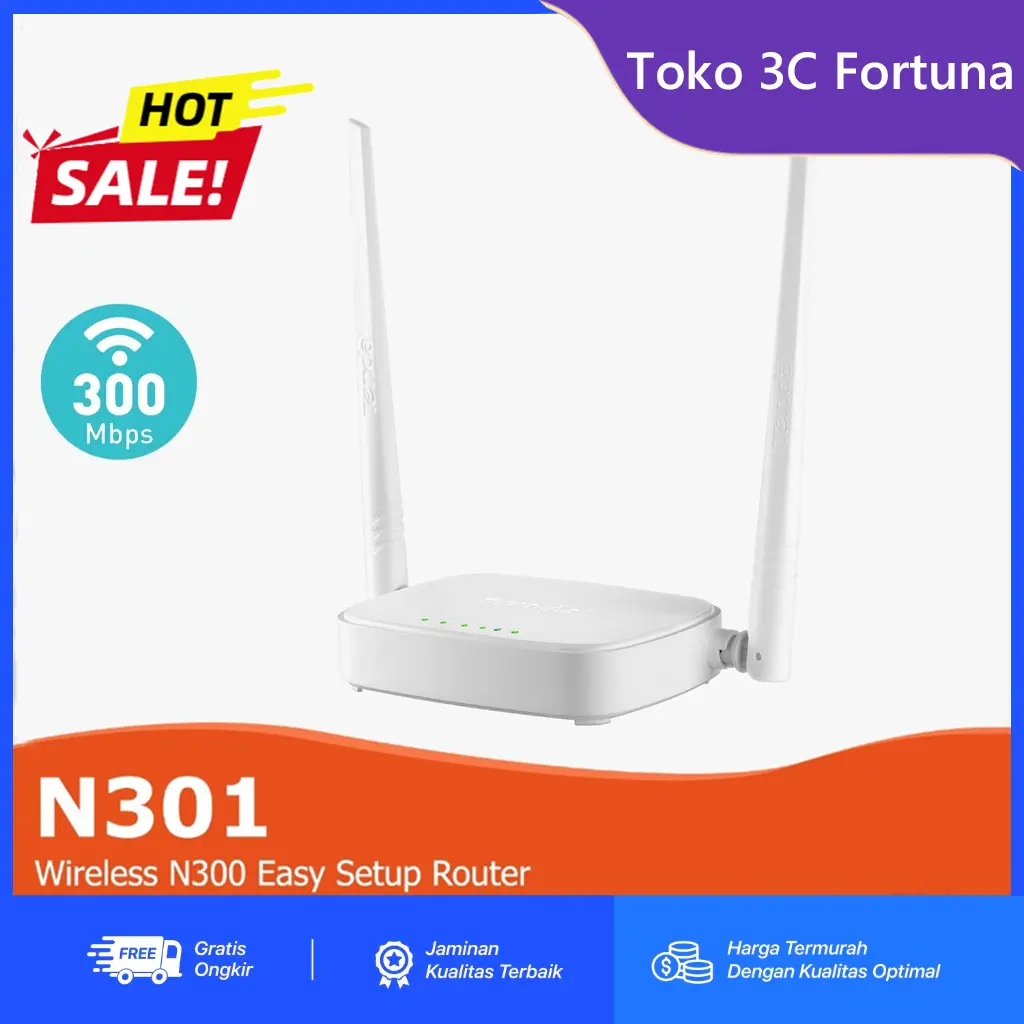 Tenda N301 Wireless N300 Easy Setup Router 300Mbps