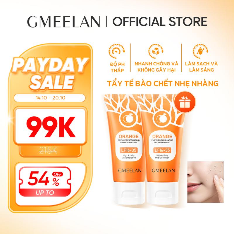 【KOL-ONLY GMEELAN ORANGE EXFOLIATING GEL TẨY TẾ BÀO CHẾT CAM ĐỎ ENZYMES Làm Sạch Sâu & Sáng Da Cho Mọi Loại Da 50g