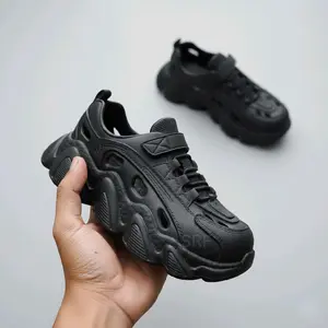 Sepatu Sandal Sekolah Anak Kasual Keren Lucu Kece Model Trendy Hitam Fashion sneakers tali