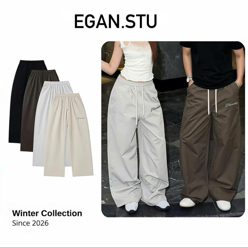 [DEAL MỞ BÁN] Quần Kaki Ống rộng Thêu EGAN.STU Nam Nữ Unisex