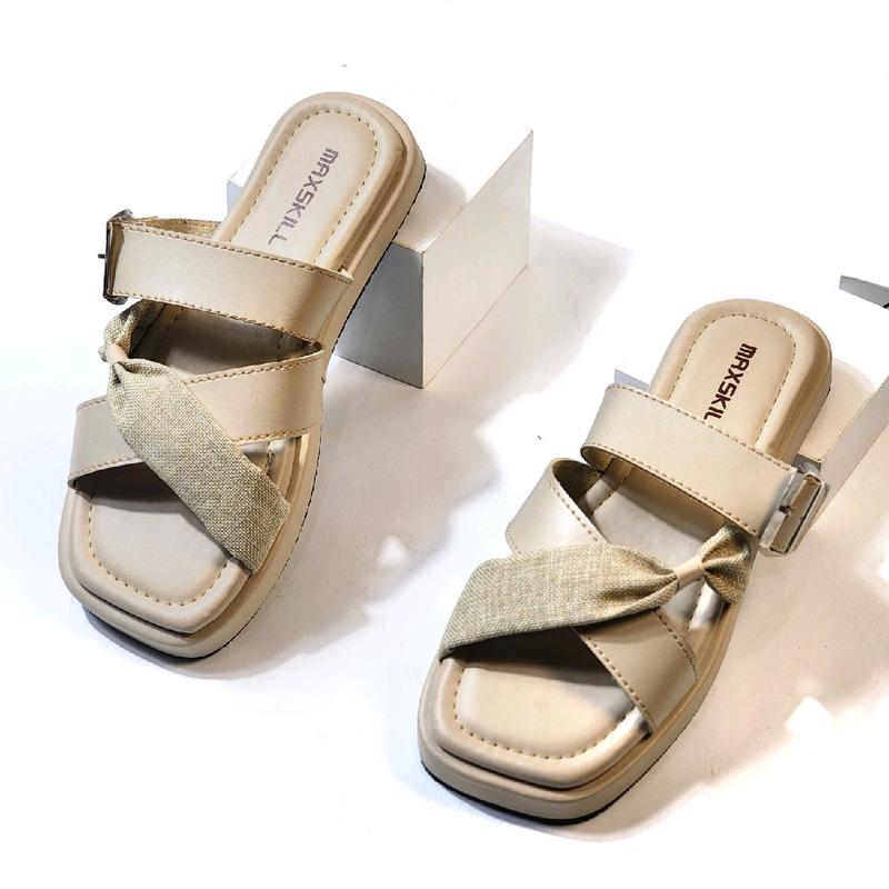 MAXSKILL-ELENA  sandal remaja kekinian super lucu elegant  tali bahan kanvas 3