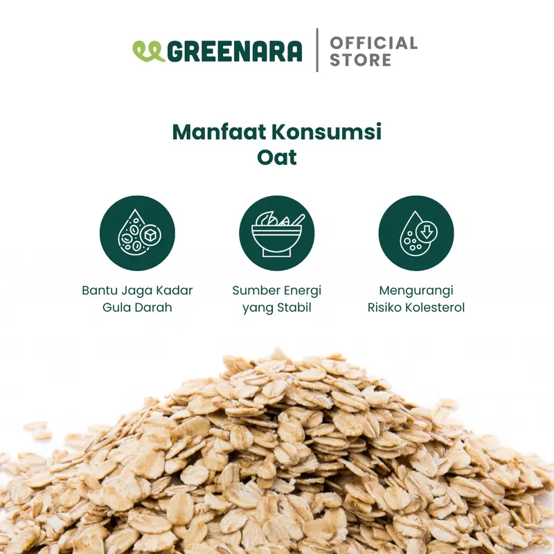 Greenara Rolled Oat 1kg / Greenara Oat Utuh 1kg 1