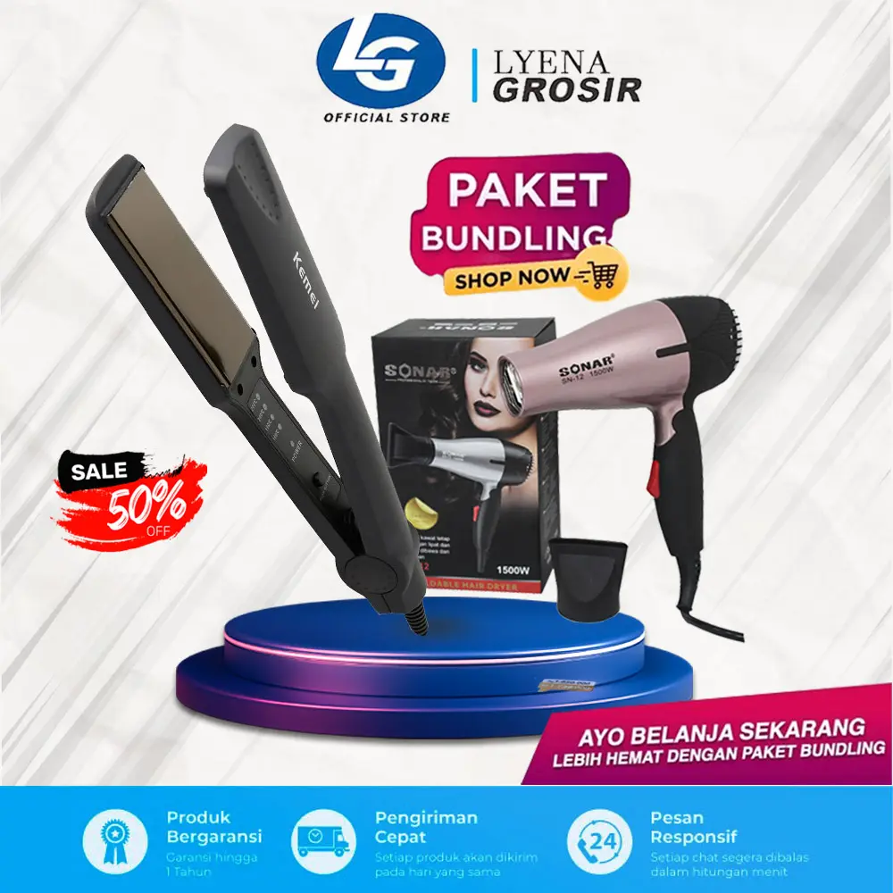 PROMO CATOK RAMBUT SONAR SN-329 + HAIR DRYER SN 12 PENGERING RAMBUT