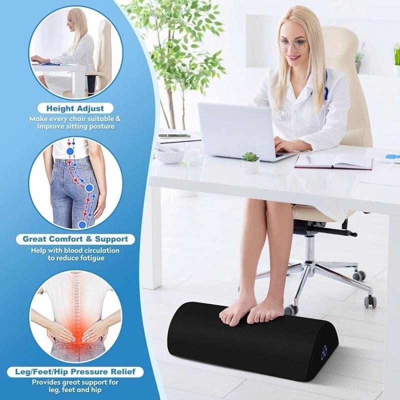[Kennard] Footrest Cushion for Computer Chair at Home  Leg Support Memory Pillow Ergonomic Under Desk Foot Rest - Footrest Cushion for Computer Chair at Home  Foot Stool, 3
