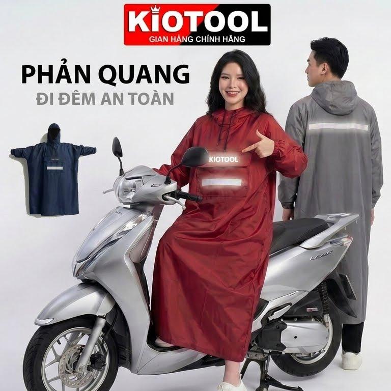 Áo mưa bít da cá Kiotool siêu bền phù hợp nam nữ đi xe máy