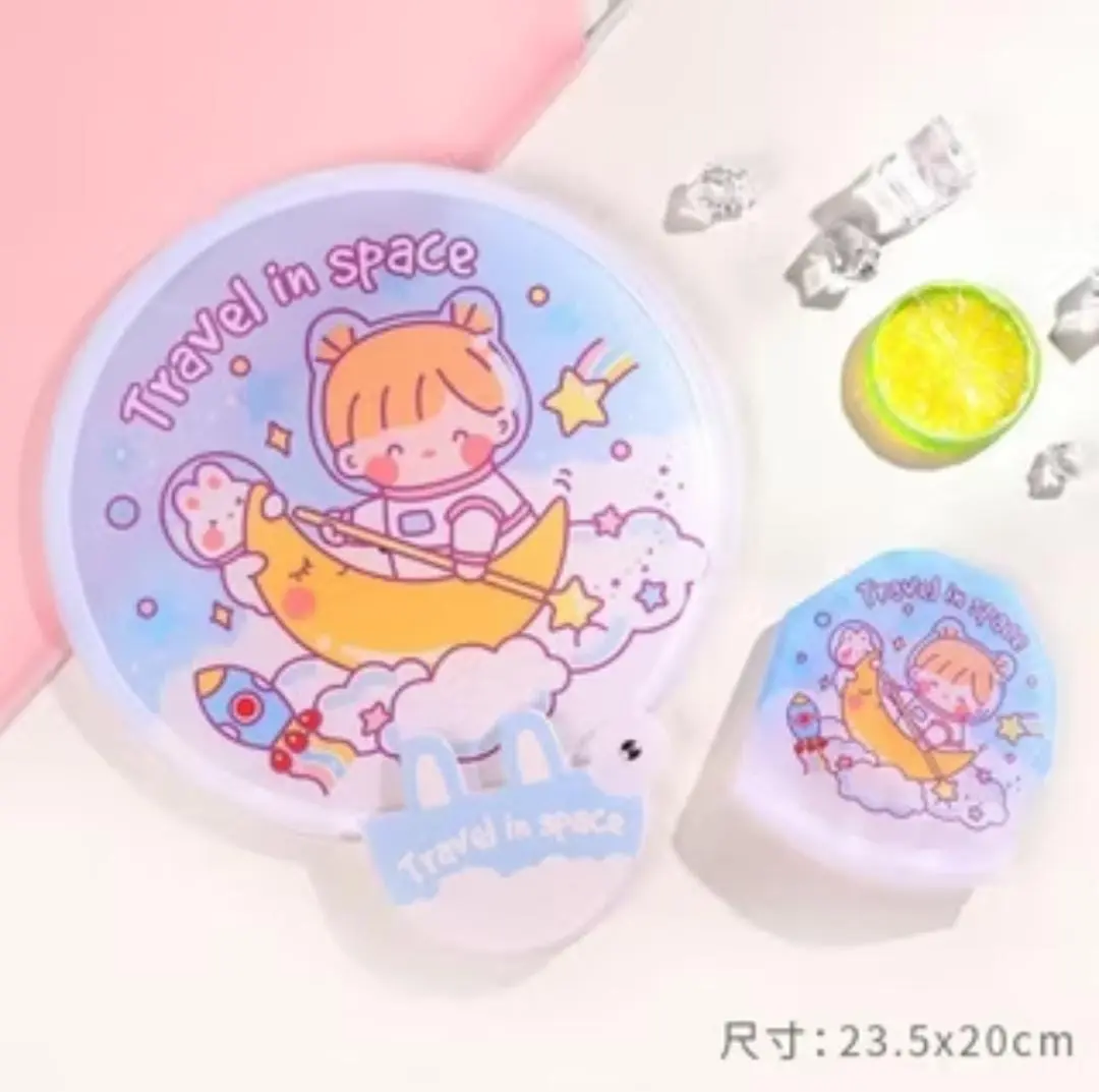 Kipas Tangan Ajaib Kipas Tangan Bulat Motif Cartoon Lucu Kipas Tangan Lipat Mini Motif Kartun Lucu Kipas Kain Portable