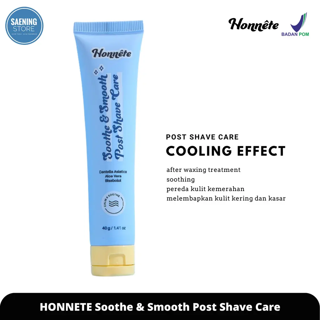 Honnete Soothe & Smooth Post Shave Care - Soothing Gel Anti Iritasi Setelah Waxing dan IPL Menghaluskan dan Melembutkan Kulit Cegah Chicken Skin