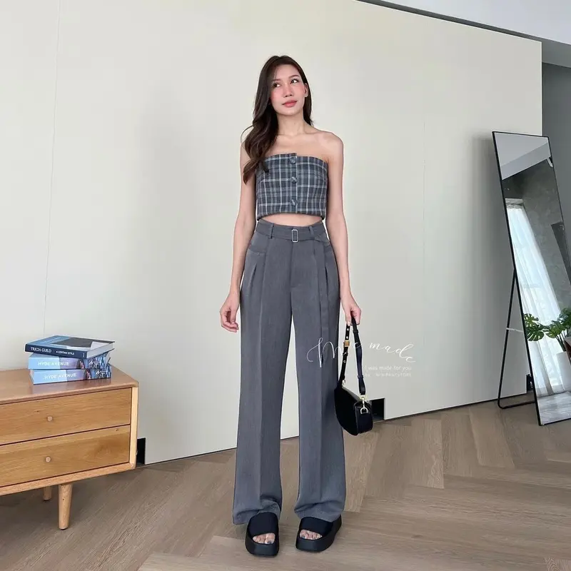 Eiji - Obi Pants - Celana Highwaist Trousers Loose Pants - Celana Kulot Kantor Formal Anti Kusut Casual 3