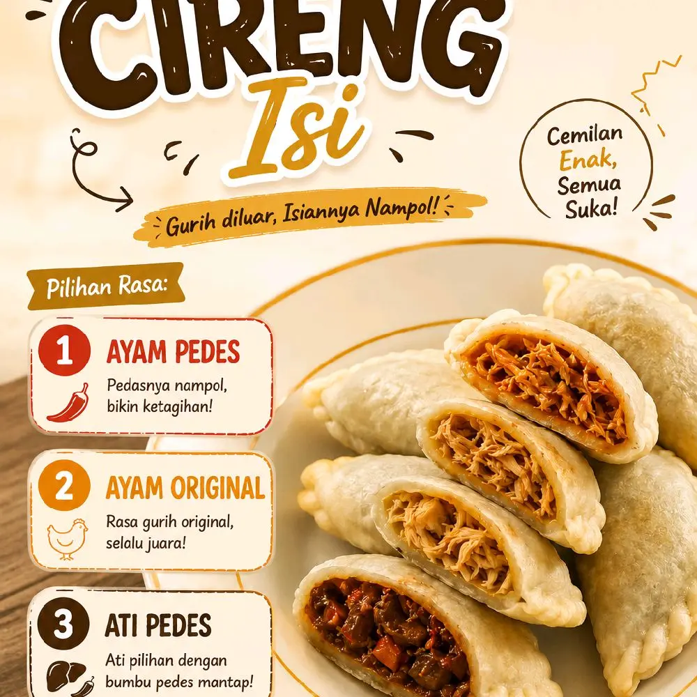 CIRENG ISI 5PCS DENGAN 3 ANEKA RASA DAN ISIAN YANG MELIMPAH