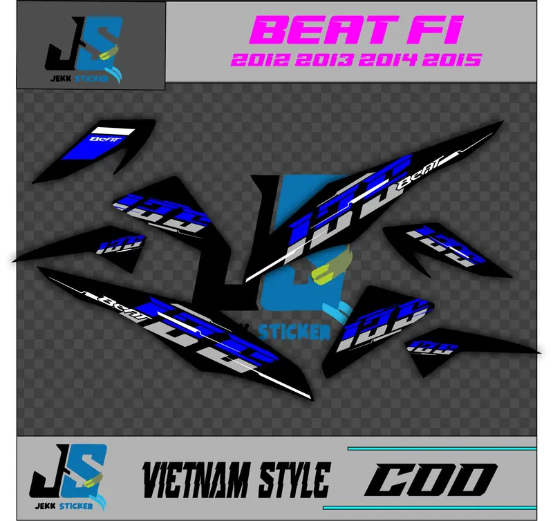STRIPING SIMPEL HONDA BEAT FI DESAIN VIETNAM STYLE 04 NEW 125  SUDAH DICUTING TINGGAL TEMPEL 8