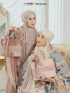 Khadijahlabel Mukena Dewasa Jumbo Premium Renda Mewah Mukenah Cantik Terbaru Arunika Silk Muslim