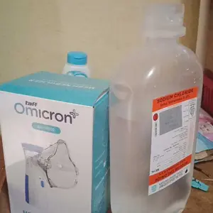 Paket Lengkap TaffOmicron Mesh Nebulizer Portable Asli Alat Terapi Uap Pernapasan Include Cairan Obat dan Baterai Sesak Nafas Asma Batuk -  JSL-W302