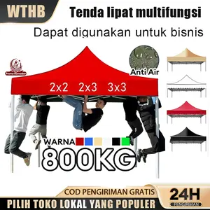 WTHB CAMPORI Tenda Jualan 2×2/3x3 Tenda lipat besi Tenda Lipat 1300D tenda jualan full set Tenda Bazar Outdoor Tenda portable waterproof Tenda bazar