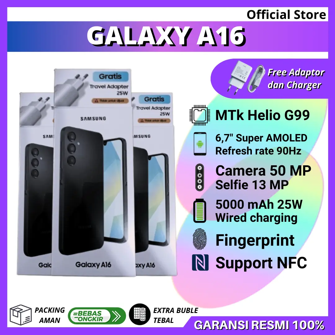 [805gadget x ANGEL19] SAMSUNG GALAXY A16 8/256 GB - SAMSUNG GALAXY A16 8/128 GB GARANSI RESMI