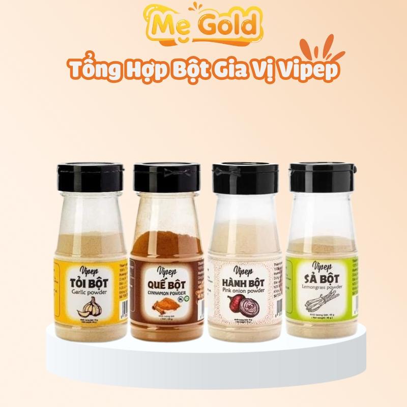 Gia vị nấu ăn dặm cho bé và gia đình Vipep, Gia vị nấu ăn tổng hợp tự nhiên/ hữu cơ Vipep Bột hành bột tỏi bột gia vị cho bé