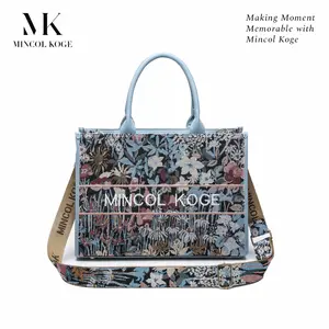 【MINCOL KOGE】-Tas wanita tas jinjing baru bordir retro tas tangan satu bahu tas selempang ember besar-(JL-2015)