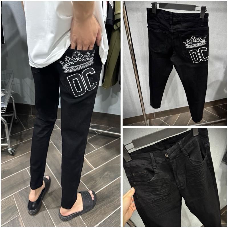 Quần Jean Đen Đôn Chề hoạ tiết Thêu, Chất Liệu Vải Jean Co Dãn Cao Cấp Thời Trang Nam.