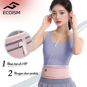 ECOISM Tas Pinggang Tas Ponsel Untuk Berlari Tahan Air Desain lubang earphone Kapasitas besar Outdoor Sport Running