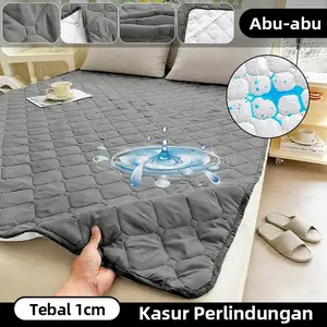 100% Tahan Air Kasur Spring Bed Tebal 1cm Kasur Latex Premium Kasur Busa Mattress Ukuran 90x200/120x200/160x200/180x200 100% Waterproof Matras Protector dengan Laminasi TPU Tahan Air Kain