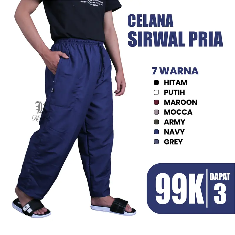 Celana Sirwal Komprang Pangsi Pria Remaja Dewasa Panjang Saku Kiri Kanan Resleting Model Terbaru 6