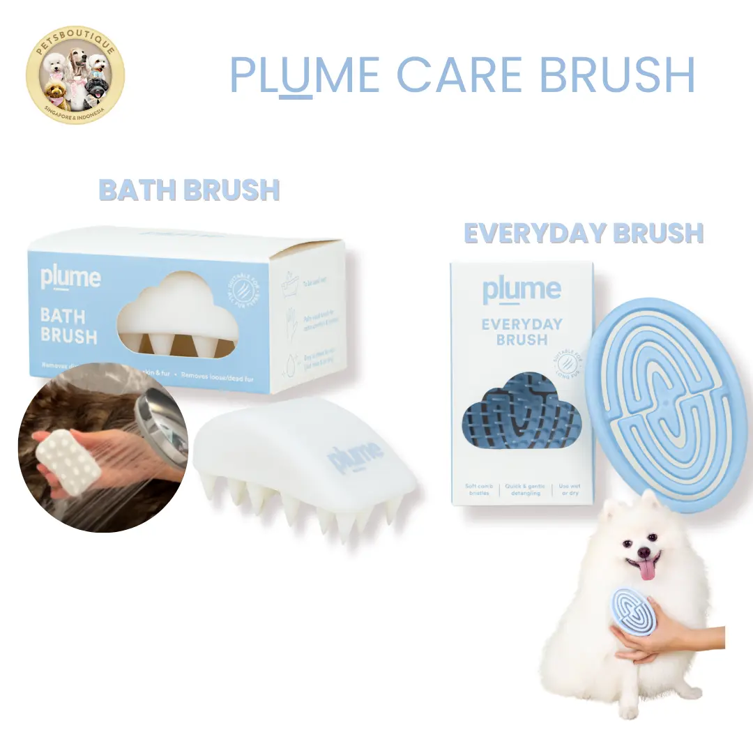 PLUME CARE - Brushes - Dog and Cat Rubber Bath Brush and Everyday Brush