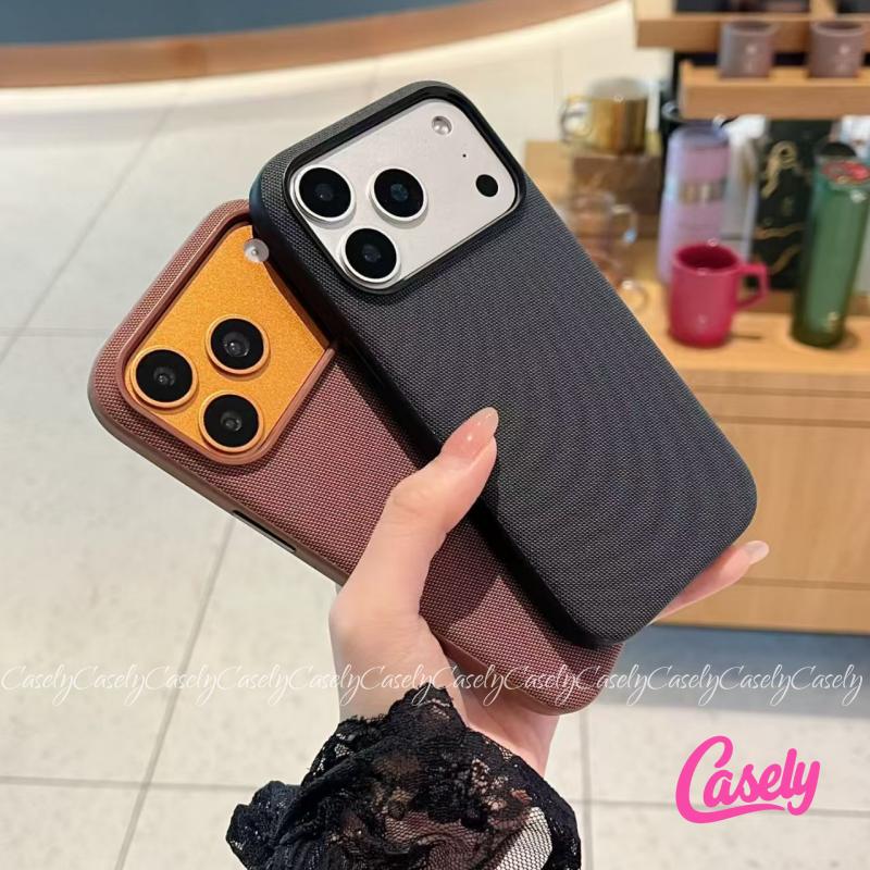 Ốp Lưng Cho IPhone 15 18 11 12 14 16 13 17 Pro Max 18 17 16 11 15 12 14 Nam Châm Chống Sốc Cửa Sổ Lớn Hoa Văn Vải Dệt Tinh Tế Phong Cách Thương Gia Đơn Giản