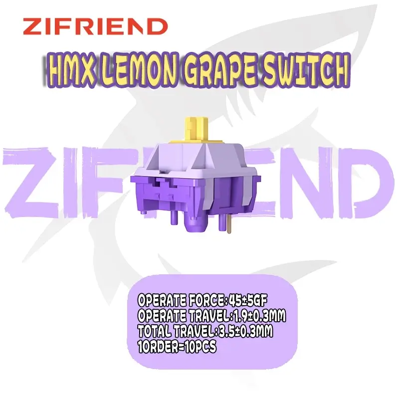 HMX Lemon Grape Switch Linear Switch Mechanical Keyboard 5 Pin Furycube F75 switch 10 Pcs 0