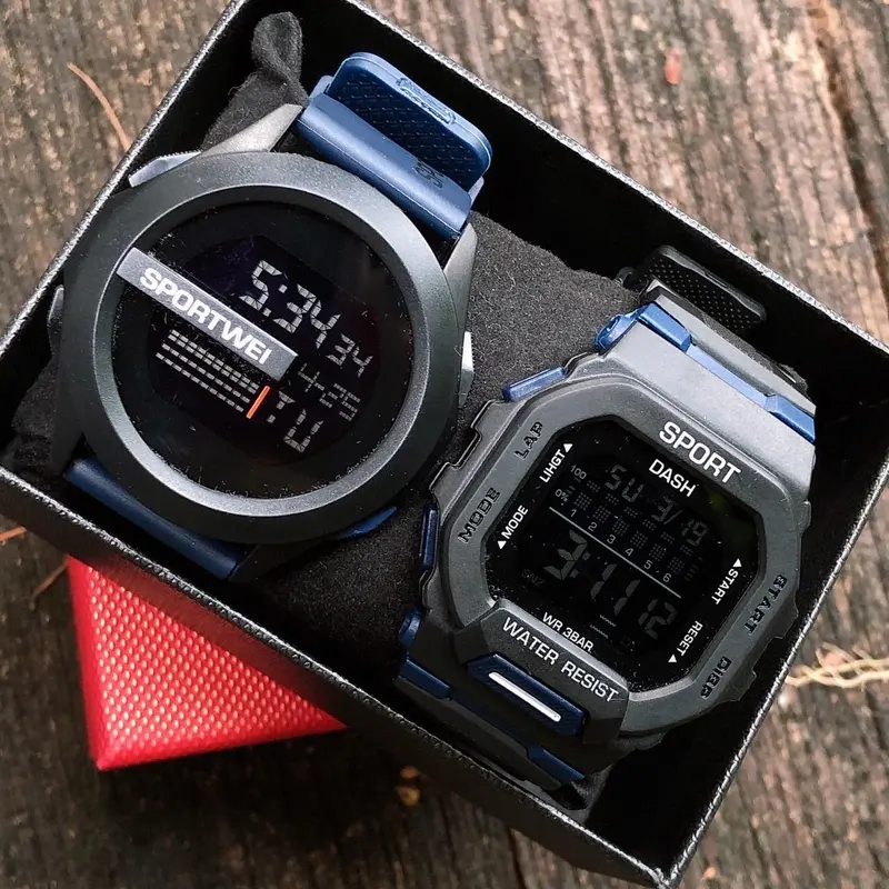 Đồng Hồ Kỹ Thuật Số Chronograph Chính Hãng Cho Nam, Mua 1 Tặng 1, Chống Nước, Miễn Phí Vận Chuyển, Đồng Hồ Thể Thao Đa Năng LED, Thích Hợp Cho Nam 3