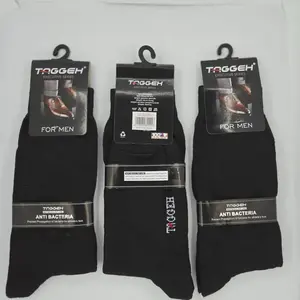 3 Pasang Kaus Kaki Kerja Pria Panjang Hitam Polos Bahan Tebal Halus Berkualitas Anti Bakteri