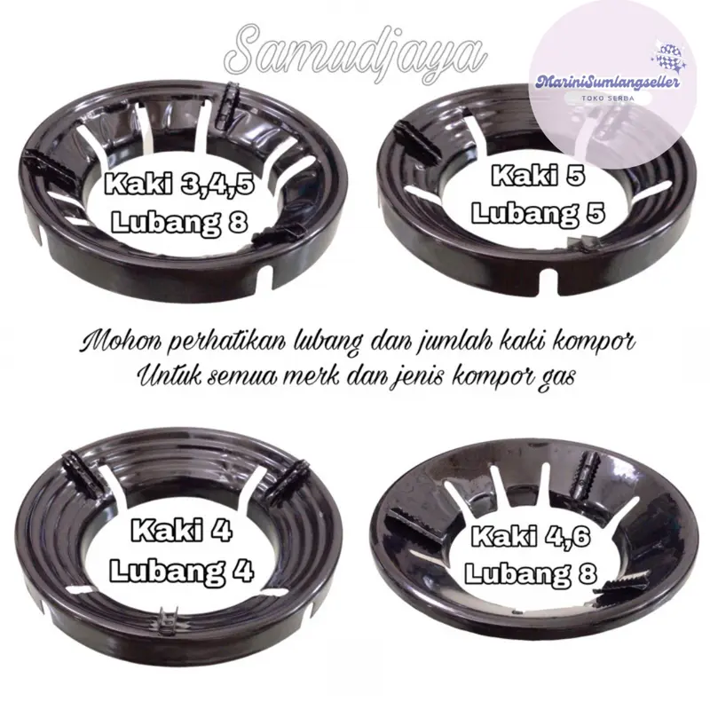 tatakan kompor gas semua merk kaki 3,4 &5 anti angin anti slip hemat gas 6