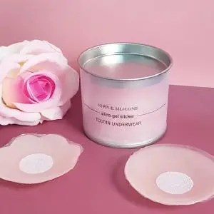 Stiker Dada Berperekat Silikon Ramah Lingkungan Berbentuk Bunga Plum Bulat/Stiker Payudara Tak Terlihat Wanita Bra Bh 6
