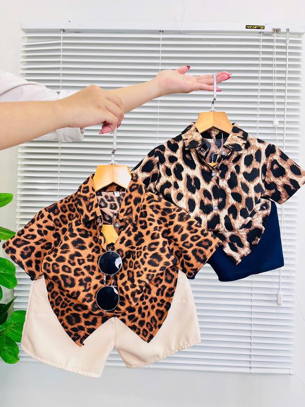 Combo 2 Bộ Quần Áo Áo Sơ Mi Lụa Họa Tiết Báo Cho Bé Trai BEO Size 10kg Đến 30kg Thiết Kế Đáng Yêu Cá Tính