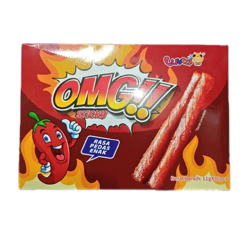 LUVMI OMG STICKY Rasa Pedas Enak Gluten 30 Pcs Snack Latiao Food ...