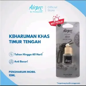 Airpro Pengharum Mobil Oud Silver 10Ml Gantung Parfum Mewah Varian Khusus Kejaruman Tahan Lama Wangi Premium Botol Kaca Tutup Kayu Alami Indonesia